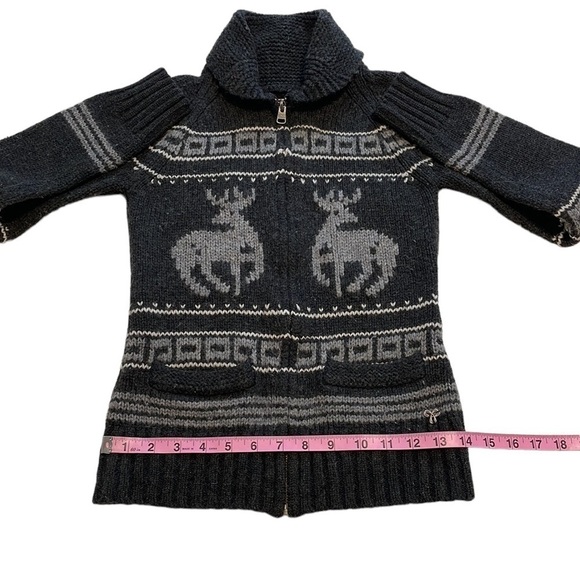 TNA Aritiza Sea To Sky Intarsia Lambswool Reindeer Cardigan - Size Small - Picture 8 of 9